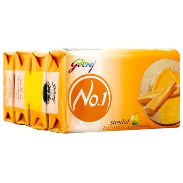 Godrej No.1 Sandal & Turmeric Bath Soap - Pack Of 4 - (53g Each)