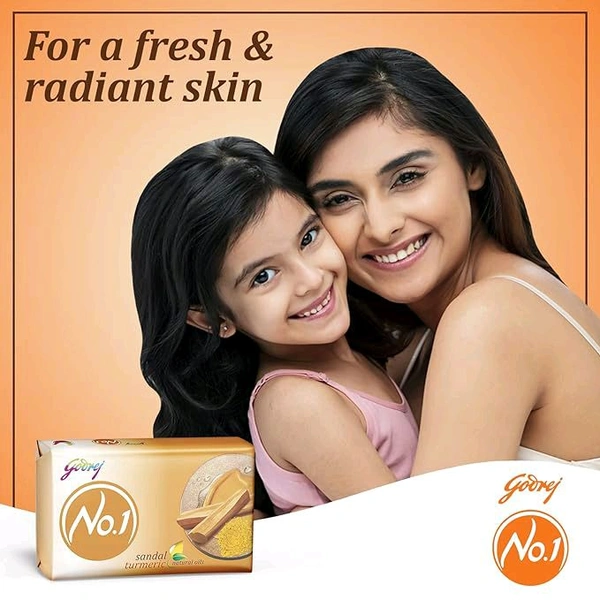 Godrej No.1 Sandal & Turmeric Bath Soap - Pack Of 4 - (53g Each)