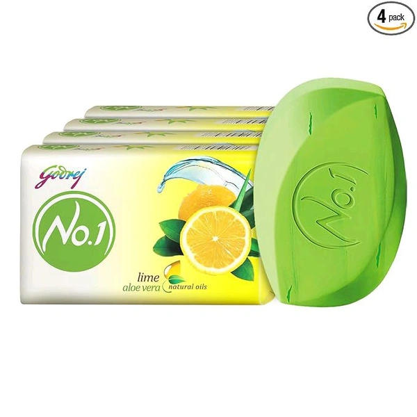 Godrej No.1 Lime & Alovera Bath Soap - Pack Of 4 - (53g Each)