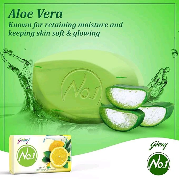 Godrej No.1 Lime & Alovera Bath Soap - Pack Of 4 - (53g Each)