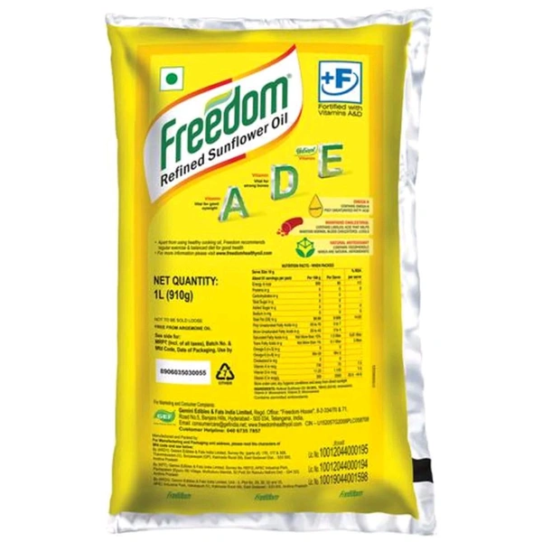 Freedom Refined Sunflower Oil  - 1Ltr