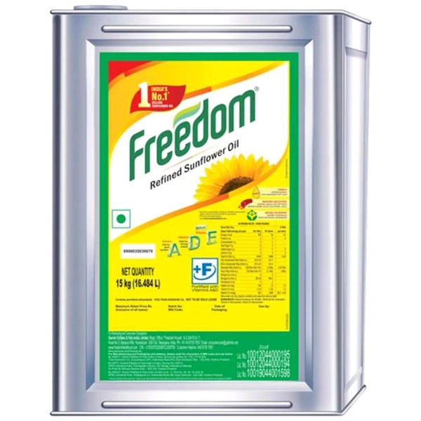 Freedom Refined Sunflower Oil  - 15Kg