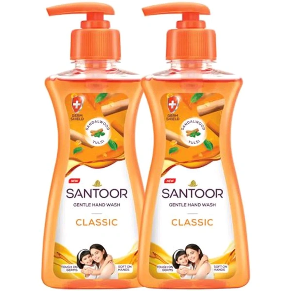 Santoor Hand Wash Classic  - 200ml+200ml