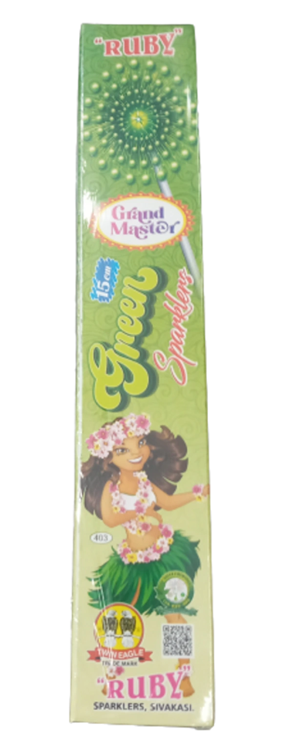 15 Cm Green Sparklers (10Pcs)