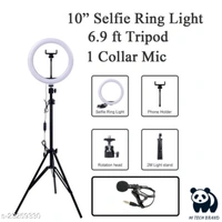 Selfie Light With 6.9 Feet Tripod & Coller Mic