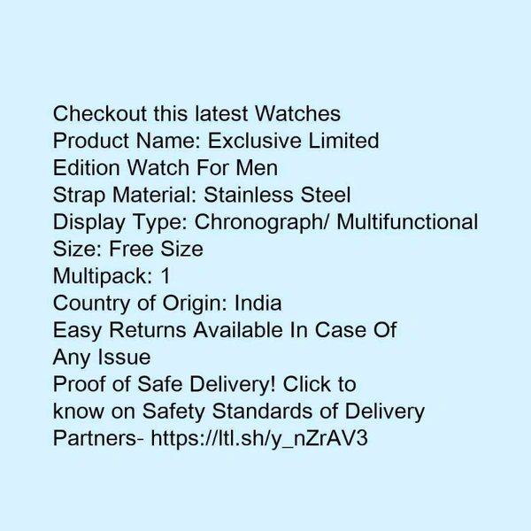 Exclusive Limited Edition Watch For Men