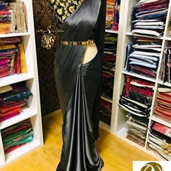 Aakarsha Solid Belt Satin Sarees Beautiful Colors