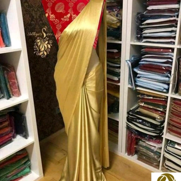 Aakarsha Solid Belt Satin Sarees Beautiful Colors