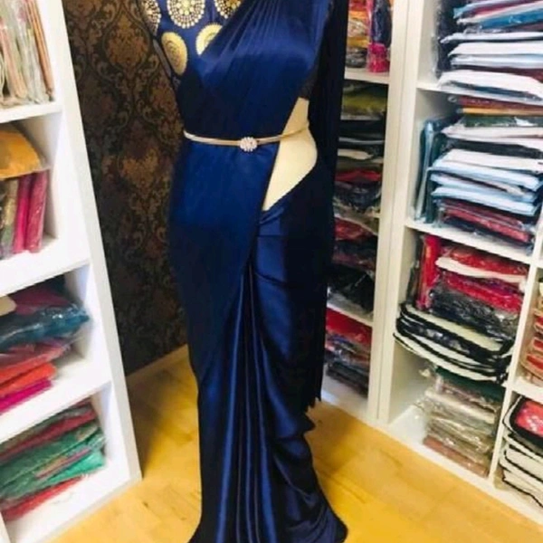 Aakarsha Solid Belt Satin Sarees Beautiful Colors