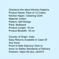 Pack of 12 Cotton Kitchen Napin / Cleaning Cloth