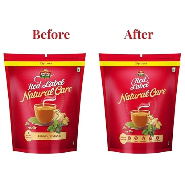 Brooke Bond Red Label Natural Care Tea Natural Care Tea, Chai Made With 5 Ayurvedic Herbs, 1 Kg - 1kg