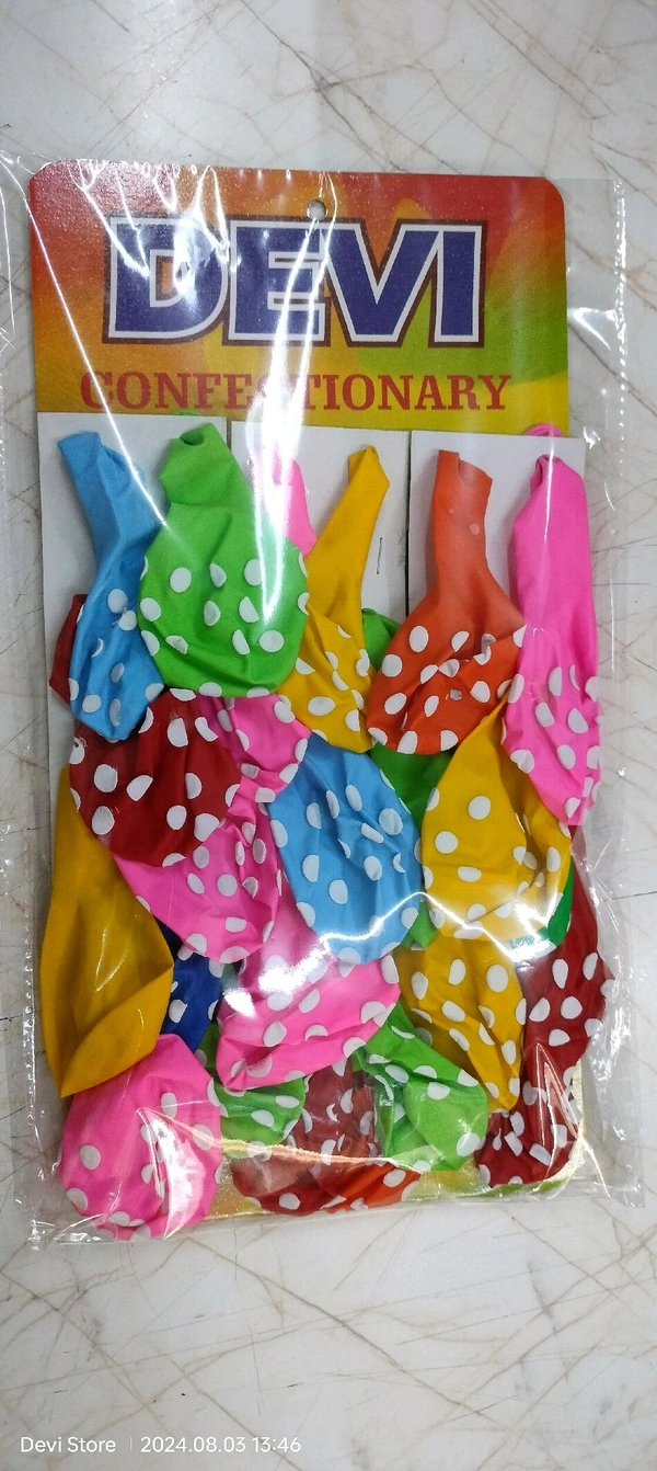 Devi Confectionery  Balloon Dot Print 24pc  - 3"