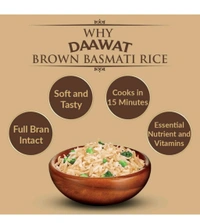 Daawat Brown, Cooks in 15-minute, Full Bran Intact, Fibre-Rich Basmati Rice, 5 Kg