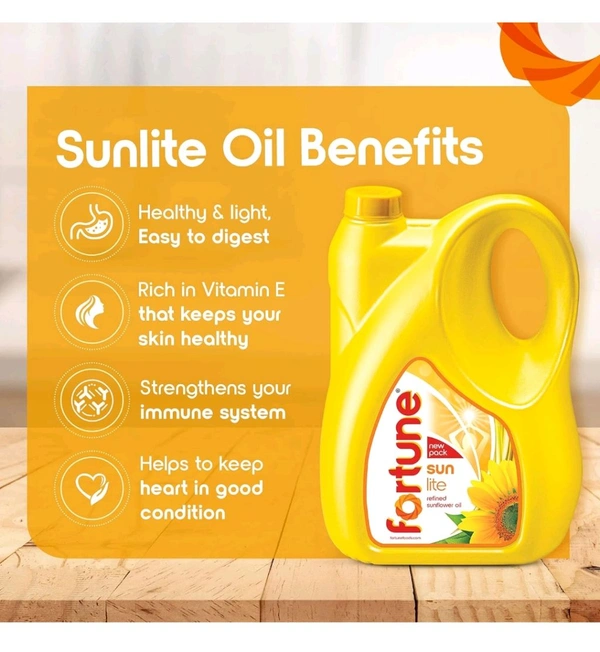 Fortune Sunlite Refined Sunflower Oil, 5L Jar