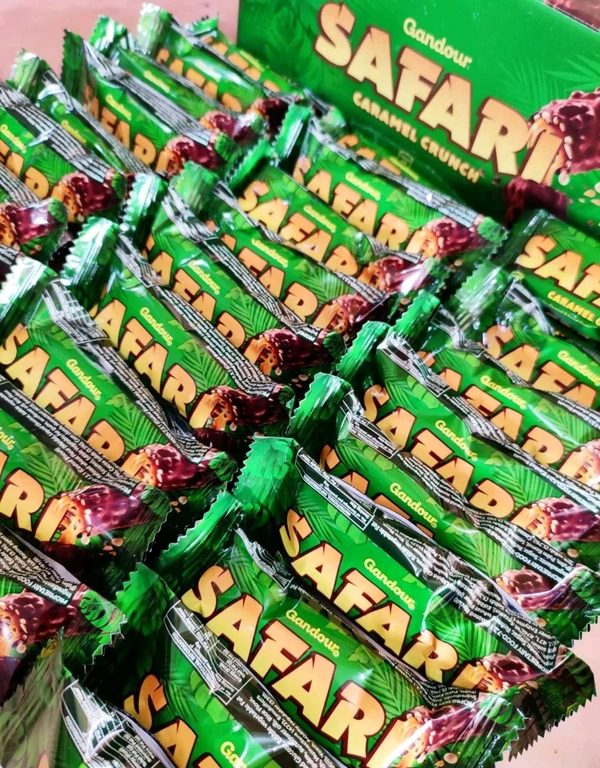 Gandour Safari Caramel Crunch 30Bars (30X 10G), 300 Gm - 30, Japanese Laurel