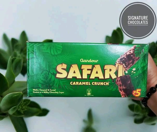 Gandour Safari Caramel Crunch 30Bars (30X 10G), 300 Gm - 30, Japanese Laurel