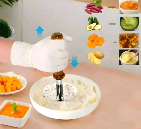  Pav Bhaji Masher With Rust-Resistant Woo