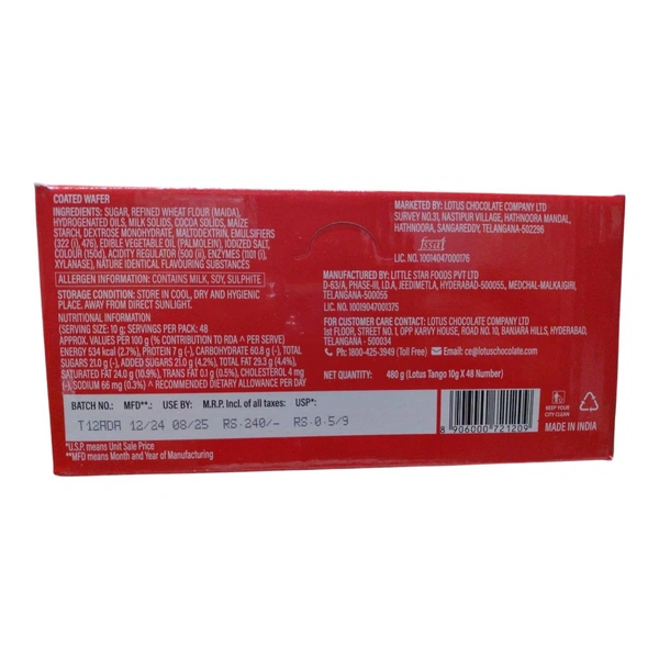 Lotus Tango Crunchy Choco Wafers\ Wafers - 48