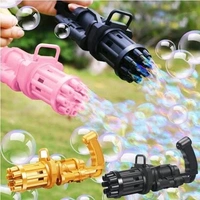 Hole Electric Gatling Bubble Gun for Kids with Soap Solution Indoor and Outdoor Toys for Toddlers Bubble Launcher Machine for Girls and Boys - Peach Schnapps
