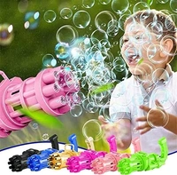 Hole Electric Gatling Bubble Gun for Kids with Soap Solution Indoor and Outdoor Toys for Toddlers Bubble Launcher Machine for Girls and Boys - Peach Schnapps