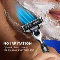 Gillette Mach 3 (Handle + 2 Cartridges) Razor for Men,Value Pack with 3 Anti-Friction blades, Dynamic Pivot for Smooth & Comfortable shave,Ergonomic handle & Lubrastrip|For safe shave & sensitive skin