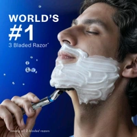 Gillette Mach 3 Turbo Shaving Razor for Men | Most Comfortable shave | Flexiball & Dynamic Pivot for Safe shave | Anti-Friction Blades & Lubricating Strip for smooth shave and sensitive skin