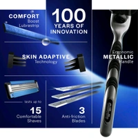 Gillette Mach3 Shaving Blades - Pack of 10 (Cartridges) | Razor blades for Men | Value Pack for upto 1 year of shaving | Anti-friction Blades for a comfortable shave | For sensitive skin & safe shave