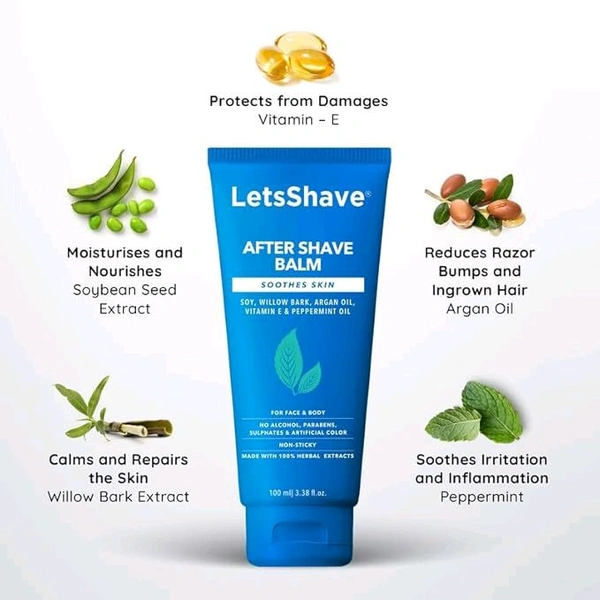 INSTANT RELIEF LetsShave After Shave Balm For Men & Women, After Shave lotion (100ml)