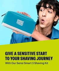 Bombay Shaving Company Sensi Smart 3 Shaving Kit For Men | Sensi Smart 3 Razor, Razor Cartridges, Charcoal Shaving Foam | Travel Bag | Shaving Kit For Sensitive Skin | Shaving Starter Kit | Travel Kit For Men