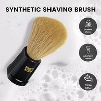 Pink Woolf Soft Bristles Shaving Brush for Men | Engineered Black Plastic Handle | Vegan Friendly Shave Brushes | 22mm Knot |"Velvet" Soft Feel for Wet Shaving