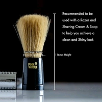 Pink Woolf Soft Bristles Shaving Brush for Men | Engineered Black Plastic Handle | Vegan Friendly Shave Brushes | 22mm Knot |"Velvet" Soft Feel for Wet Shaving