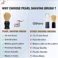 Pearl shaving Brush for men synthetic bristles & Black Resin Handle SBB-14 Black | Holi Gift option