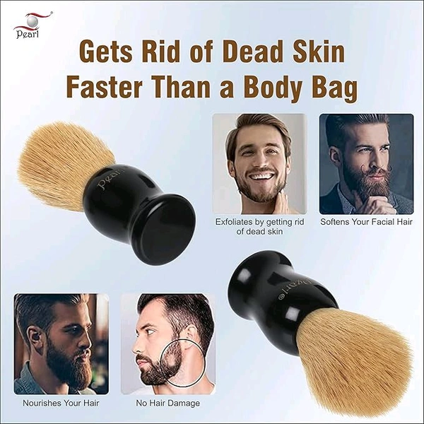 Pearl shaving Brush for men synthetic bristles & Black Resin Handle SBB-14 Black | Holi Gift option