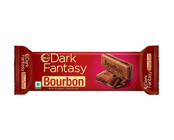 Sunfeast Dark Fantasy Bourbon, Classic Biscuit Made With Real Chocolate
