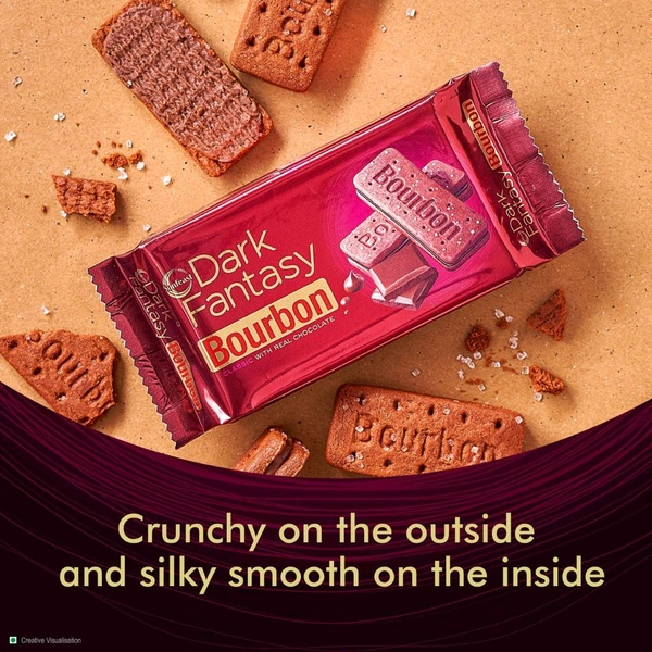 Sunfeast Dark Fantasy Bourbon, Classic Biscuit Made With Real Chocolate