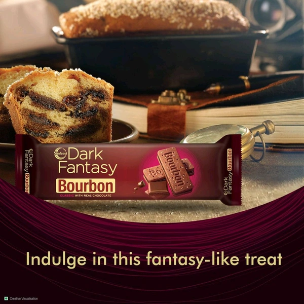 Sunfeast Dark Fantasy Bourbon, Classic Biscuit Made With Real Chocolate
