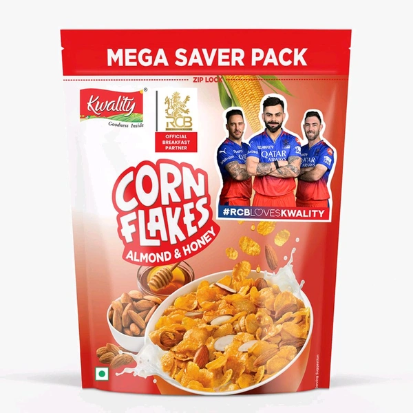 Kwality Corn Flakes With Almond & Honey - Made With Golden CornsShare.
