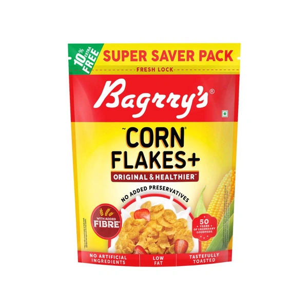 Corn Flakes Bagrrys Corn Flakes Plus Original Healthier - Added FibreShare.Net Qty: 800 g