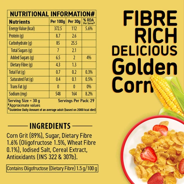 Corn Flakes Bagrrys Corn Flakes Plus Original Healthier - Added FibreShare.Net Qty: 800 g