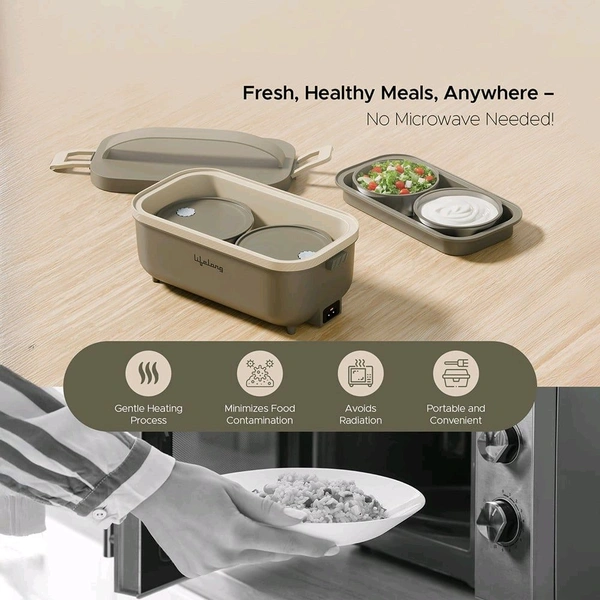 Lunch Box Lifelong Stainless Steel Electric Lunch Box (950 ml, Light Green)