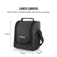Cello MF All in One 6 Pcs Insulated Plastic Lunch Box with Bag (Black)
