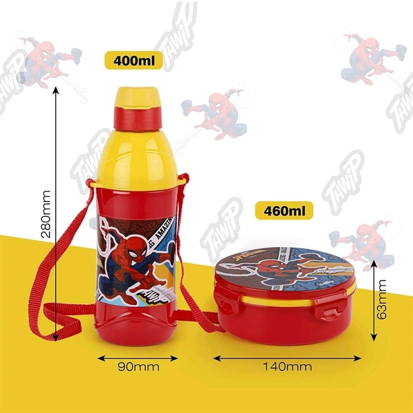Cello Tiffy Spiderman Insulated Plastic Lunch Set for Kids (Multicolor)