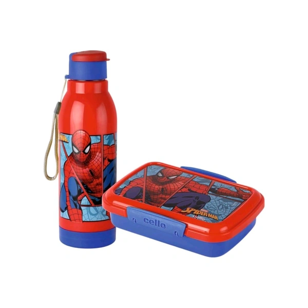 Cello Spiderman Insulated Lunch Set (Red & Blue)