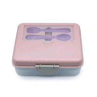 Melii 2 Tier Bento Plastic Lunch Box (Pink)
