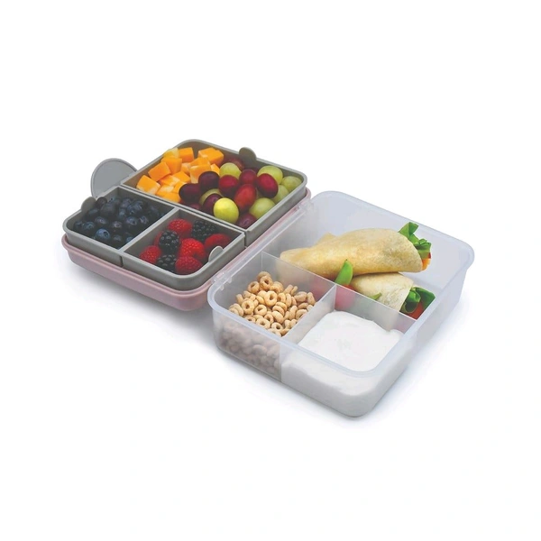 Melii 2 Tier Bento Plastic Lunch Box (Pink)