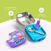 Rabitat Peppa Pig Mini Stainless Steel Lunch Box For Kids (500 ml)
