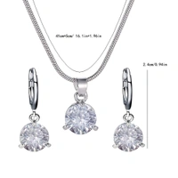 Jewellery  Designs & You Cubic Zirconia Studded Solitaire Contemporary Jewellery Set (Silver)