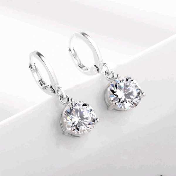Jewellery  Designs & You Cubic Zirconia Studded Solitaire Contemporary Jewellery Set (Silver)