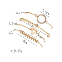 Jewellery  Jewels Galaxy Leaf & Geometric Contemporary Design Bracelet Set (Golden)