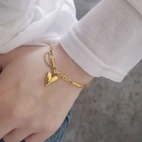 Jewellery  Designs & You Heart Charm Wraparound Bracelet (Golden)